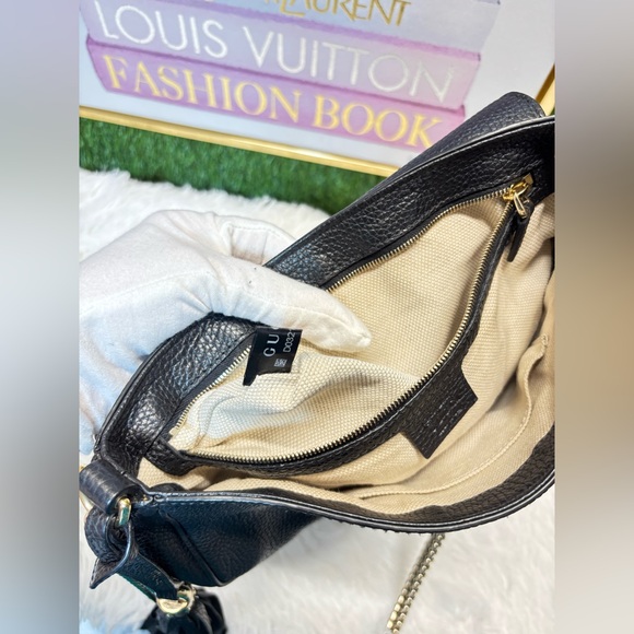 ❤️ Gucci Soho Flap Black Leather Bag A1229M226 - Picture 13 of 16